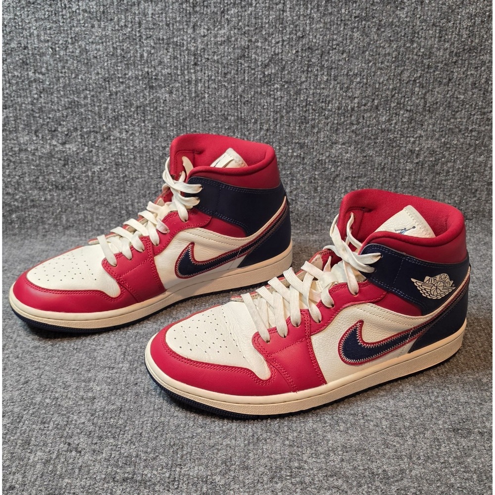 Nike Air Jordan 1 Mid USA Red White Blue Mens Size 11 DQ7648-600
